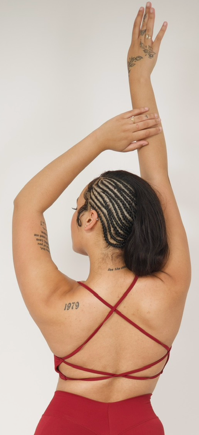 Burgundy Strappy Sculpt Bra