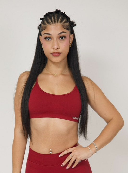 Burgundy Strappy Sculpt Bra